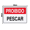 Combo 6 Placas De Sinalização Proibido Pescar 30x20 Acesso - P-15 F9e - 2