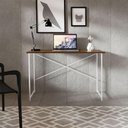 Ver imagem 1 de Mesa Escrivaninha para Estudo Office 0,76 Cm Miami Imbuia/ Branco