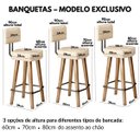 Ver imagem 2 de 2 Banquetas com Encosto para Bancada de Cozinha Estofada Resistente