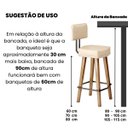 Ver imagem 3 de 2 Banquetas com Encosto para Bancada de Cozinha Estofada Resistente