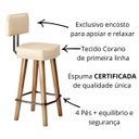 Ver imagem 6 de 2 Banquetas com Encosto para Bancada de Cozinha Estofada Resistente