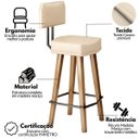 Ver imagem 4 de 2 Banquetas com Encosto para Bancada de Cozinha Estofada Resistente