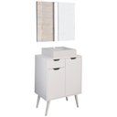 Ver imagem 1 de Conjunto 3peças para Banheiro Branco Metalizado Tecno Mobili