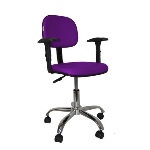 Cadeira Secretaria Bolt CR com Braco Regulavel - Couro Sintetico Corano - Roxo