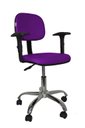Ver imagem 1 de Cadeira Secretaria Bolt CR com Braco Regulavel - Couro Sintetico Corano - Roxo