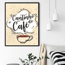 Ver imagem 1 de Quadro Decorativo Cantinho Café Bege - 70x50cm:moldura Preta