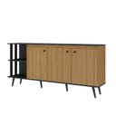Ver imagem 2 de Buffet Aparador 180cm Toronto Marrom/Lamina Mel/Preto