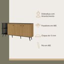 Ver imagem 5 de Buffet Aparador 180cm Toronto Marrom/Lamina Mel/Preto