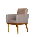 Ver imagem 3 de Kit 4 Poltronas Bela Base de Madeira Maciça - Suede Bege