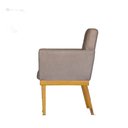 Ver imagem 4 de Kit 4 Poltronas Bela Base de Madeira Maciça - Suede Bege
