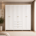 Ver imagem 1 de Guarda-Roupa Casal 182cm 6 Portas 3 Gavetas RP2630 Branco/Ipê - Decibal