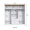 Ver imagem 7 de Guarda-Roupa Casal 182cm 6 Portas 3 Gavetas RP2630 Branco/Ipê - Decibal