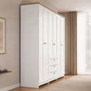Ver imagem 6 de Guarda-Roupa Casal 182cm 6 Portas 3 Gavetas RP2630 Branco/Ipê - Decibal