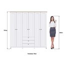 Ver mais imagens de Guarda-Roupa Casal 182cm 6 Portas 3 Gavetas RP2630 Branco/Ipê - Decibal