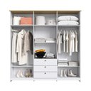Ver imagem 5 de Guarda-Roupa Casal 182cm 6 Portas 3 Gavetas RP2630 Branco/Ipê - Decibal