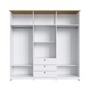 Ver imagem 3 de Guarda-Roupa Casal 182cm 6 Portas 3 Gavetas RP2630 Branco/Ipê - Decibal