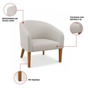 Ver imagem 3 de Poltrona Sala Decorativa Kit 2 Stella Pé Madeira Trapézio Castanho Linho D03 - D’Rossi