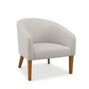 Ver imagem 5 de Poltrona Sala Decorativa Kit 2 Stella Pé Madeira Trapézio Castanho Linho D03 - D’Rossi