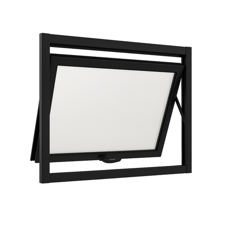Janela Maxim Ar 1 Seção Aluminio Preto Linha 25 - 60x100