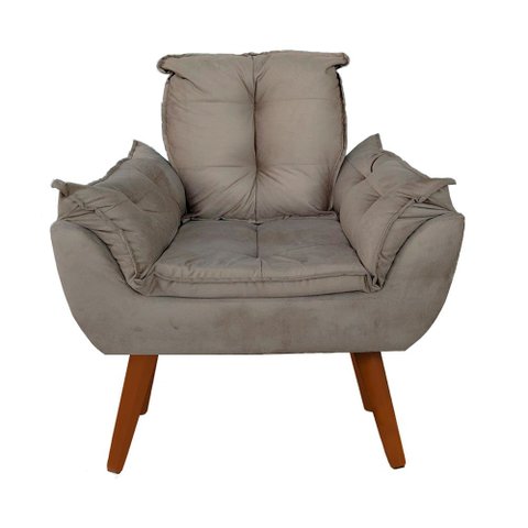 Poltrona Opala 1 Lugar Capuccino Pé Palito Reforçado