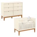 Ver imagem 1 de Berço Americano e Cômoda 6 Gavetas Unique Off White Eco Wood - Matic