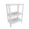 Estante de Aço Mini com 3 Prateleiras 45x27cm 45kg Coluna Bipartida Para Escritório Branca - 3