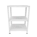 Ver imagem 4 de Estante de Aço Mini com 3 Prateleiras 45x27cm 45kg Coluna Bipartida Para Escritório Branca