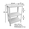 Estante de Aço Mini com 3 Prateleiras 45x27cm 45kg Coluna Bipartida Para Escritório Branca - 6