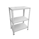 Ver imagem 1 de Estante de Aço Mini com 3 Prateleiras 45x27cm 45kg Coluna Bipartida Para Escritório Branca
