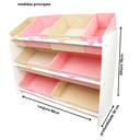 Ver imagem 5 de Organizador de Brinquedo Infantil Especial Rosa e Bege