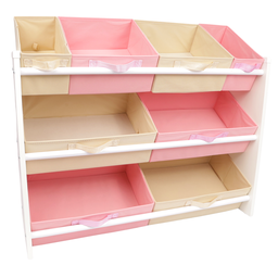 Organizador de Brinquedo Infantil Especial Rosa e Bege - 2