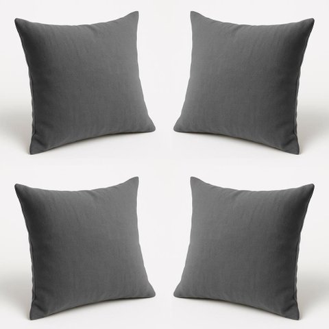 Kit 4 Almofadas Decorativas 42cm Suede Fofinha Lisa Sofá Cor:cinza