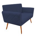 Ver imagem 2 de Namoradeira Decorativa Sabrina Suede Azul Marinho Pés Madeira Mz Decor