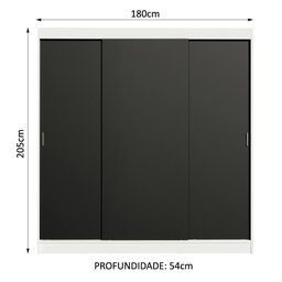 Guarda-roupa Casal Madesa Reno 3 Portas de Correr - 4