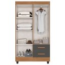 Ver imagem 3 de Guarda Roupa Solteiro Lite 4 Portas Nature Cinza – Móveis Leão