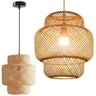 Luminária Pendente 50cm Lustre Teto Bambu Natural Gimpo Kjdd-e-652-50cm - 1
