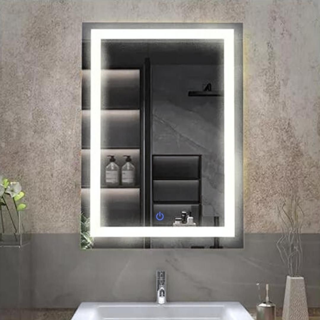 Espelho Led Jateado Iluminado 50x70cm Touch-screen 6000k Branco Frio - 1