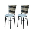 Ver imagem 1 de 2 Cadeiras para Cozinha Preta Hawai Cappuccino Premium Assento Floral Cor:floral Gelo