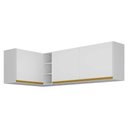 Ver imagem 3 de Kit Armário de Cozinha Aéreo Canto 90cm e Aéreo 120cm Veneza Multimóveis Mp2148 Branco/dourado