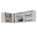 Ver imagem 2 de Kit Armário de Cozinha Aéreo Canto 90cm e Aéreo 120cm Veneza Multimóveis Mp2148 Branco/dourado