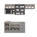 Ver imagem 5 de Kit Cozinha Modulada 7 Peças Americana 4 Aéreos + 2 Balcões + 1 Complemento sem Pia Cz140 Cinza