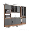 Ver mais imagens de Cozinha Milla Clean 13 Portas 3 Gavetas MDF-MDP 280cm Cinza com Nogal Móveis Carraro