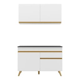 Cozinha Compacta 2 Pç com Armário e Balcão Mp3687 Veneza Gw Multimóveis Branca - 7