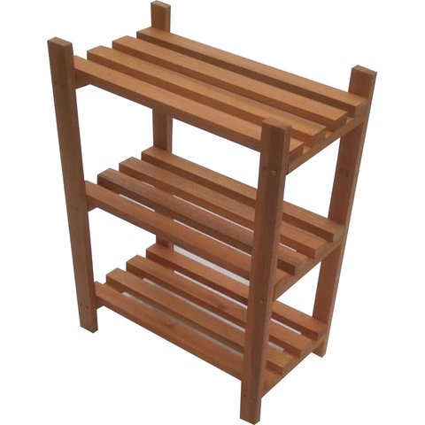 Estante Modular 3 Prateleiras Madeira Maciça 65x50x29 Cm Pintada Neonx Osmocolor Canela Semi Transpa