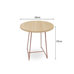 Mesa de Canto Lateral Amsterdã Alta Redonda Cobre e Jade - 6