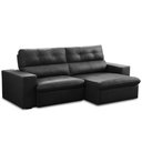 Ver imagem 1 de Sofá Retrátil Reclinável para Sala 3 Lugares 230cm Bryant L06 Couro Preto - Lyam Decor