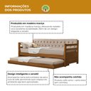 Ver imagem 2 de Kit Sofá-Cama Verona e Livreiro com 2 Portas de Madeira Madri Alto Padrão Multifuncional Freijó