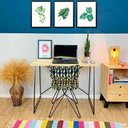 Ver imagem 1 de Mesa para Escritório Industrial de Ferro Natural e Preto