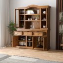 Ver imagem 2 de Cristaleira em Madeira 5 Portas 3 Gavetas 153 X 196 Cm Carvalho Rústico Elliottiis