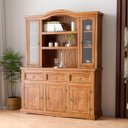 Ver imagem 1 de Cristaleira em Madeira 5 Portas 3 Gavetas 153 X 196 Cm Carvalho Rústico Elliottiis